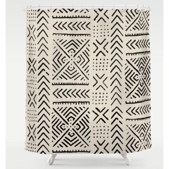 NWT Society6 Thinline Studio Cloth Shower Curtain 68 x 72" Line Mud Bone - Picture 1 of 6